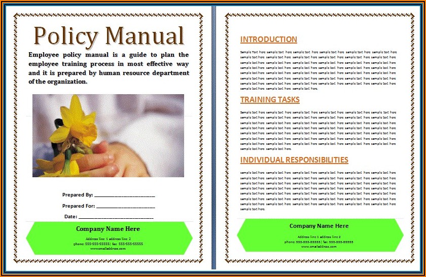 Restaurant Policy And Procedure Manual Template Free