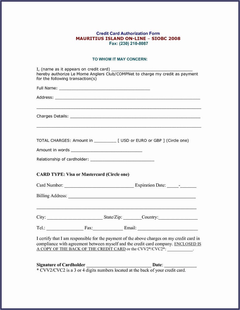 Sample Ach Credit Authorization Form
