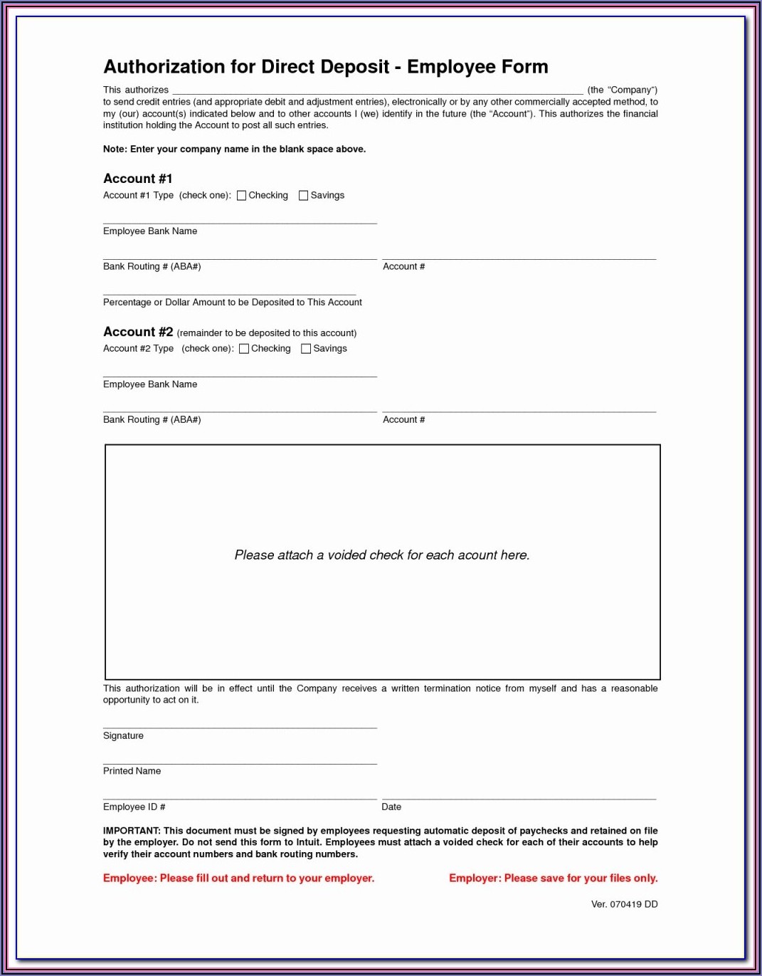Sample Vendor Ach Authorization Form