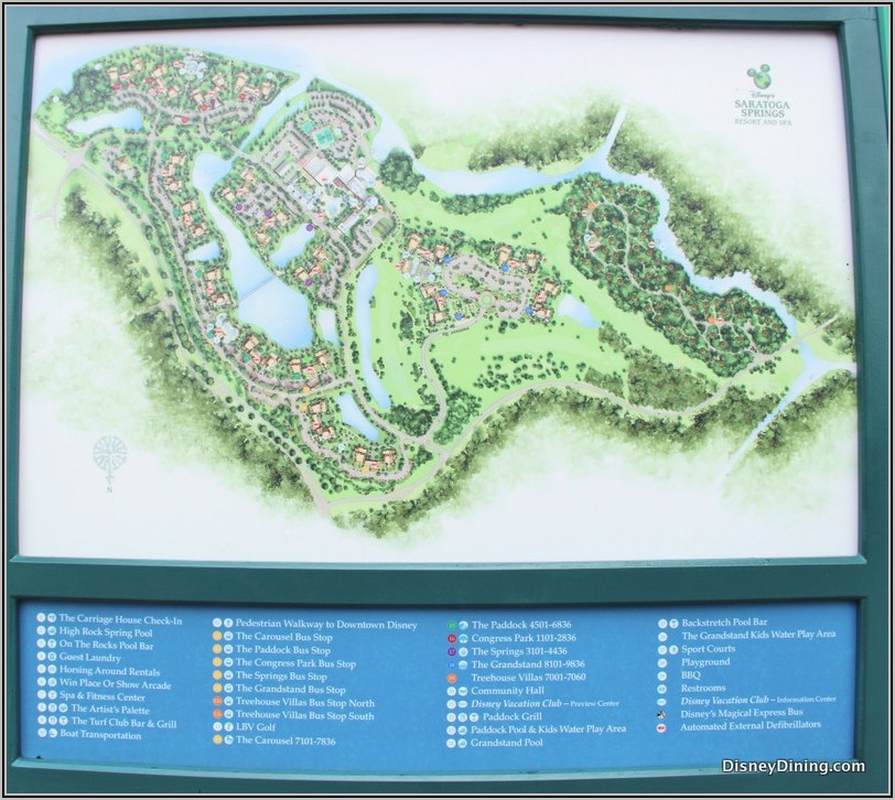 Saratoga Springs Disney Map Of Resort