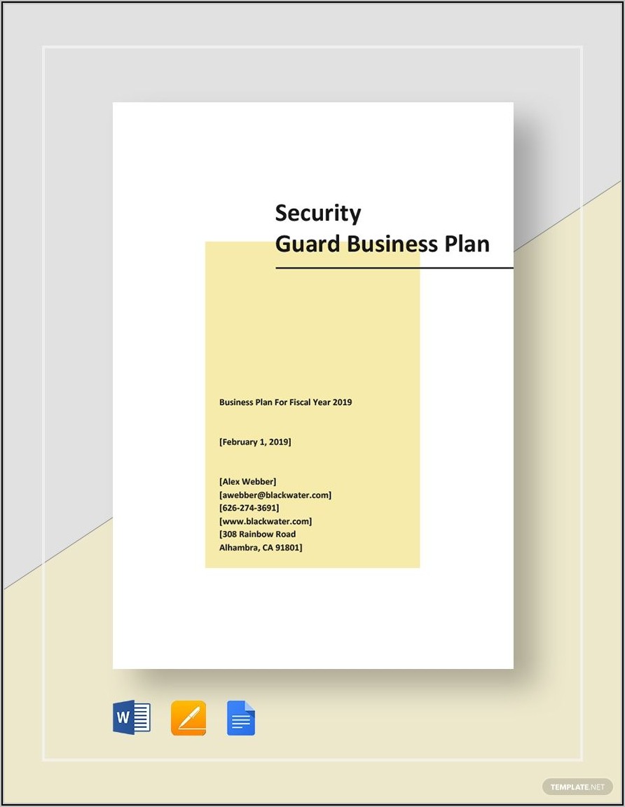 Security Business Plan Template