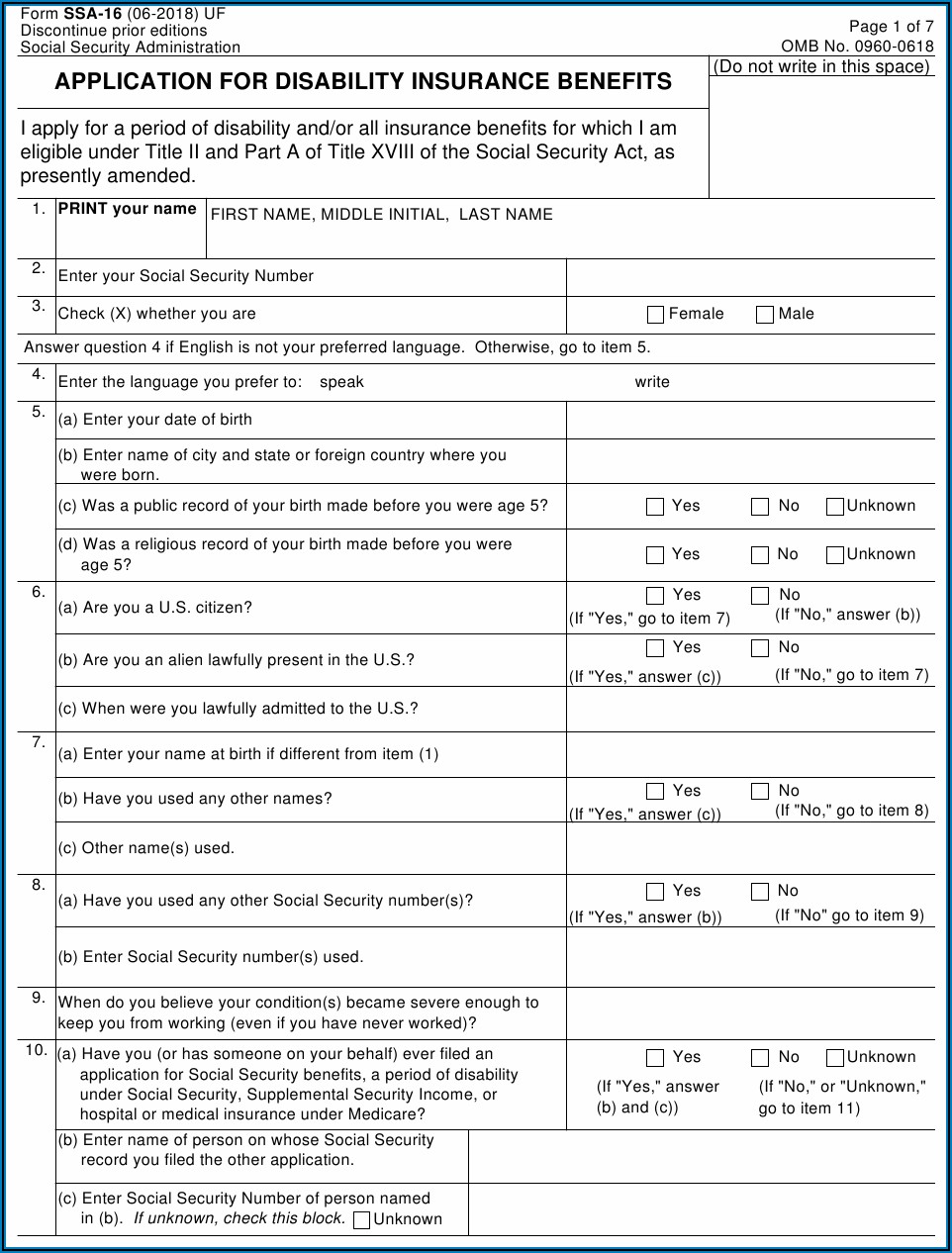 Social Security Disability Application Forms Online