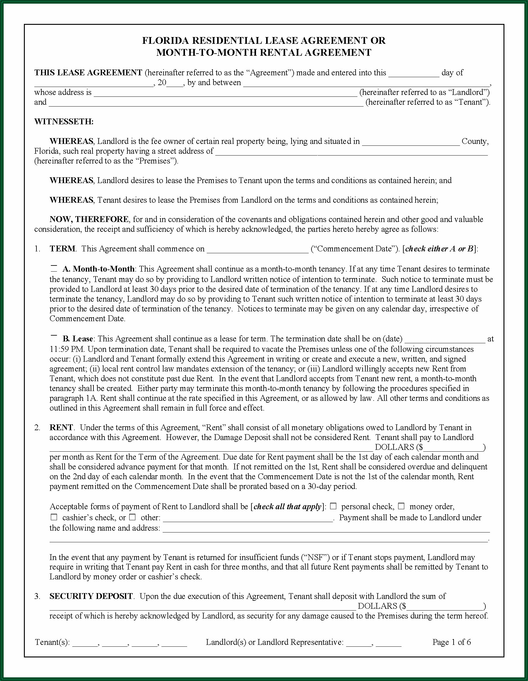 Standard Form Of Apartment Lease Nyc 2019