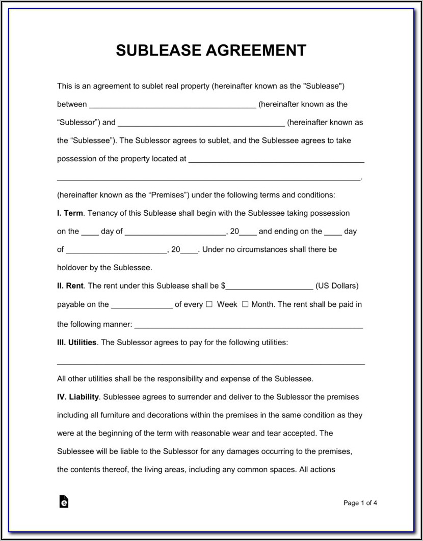 Sublease Agreement Template Uk