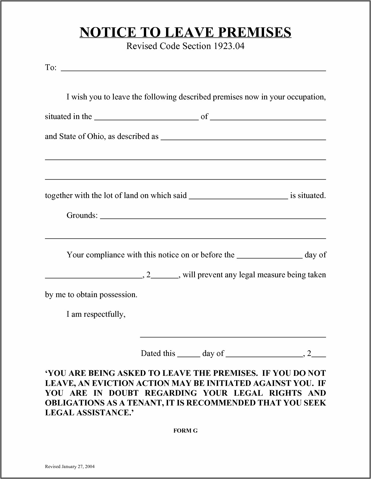 Template For Eviction Notice Free