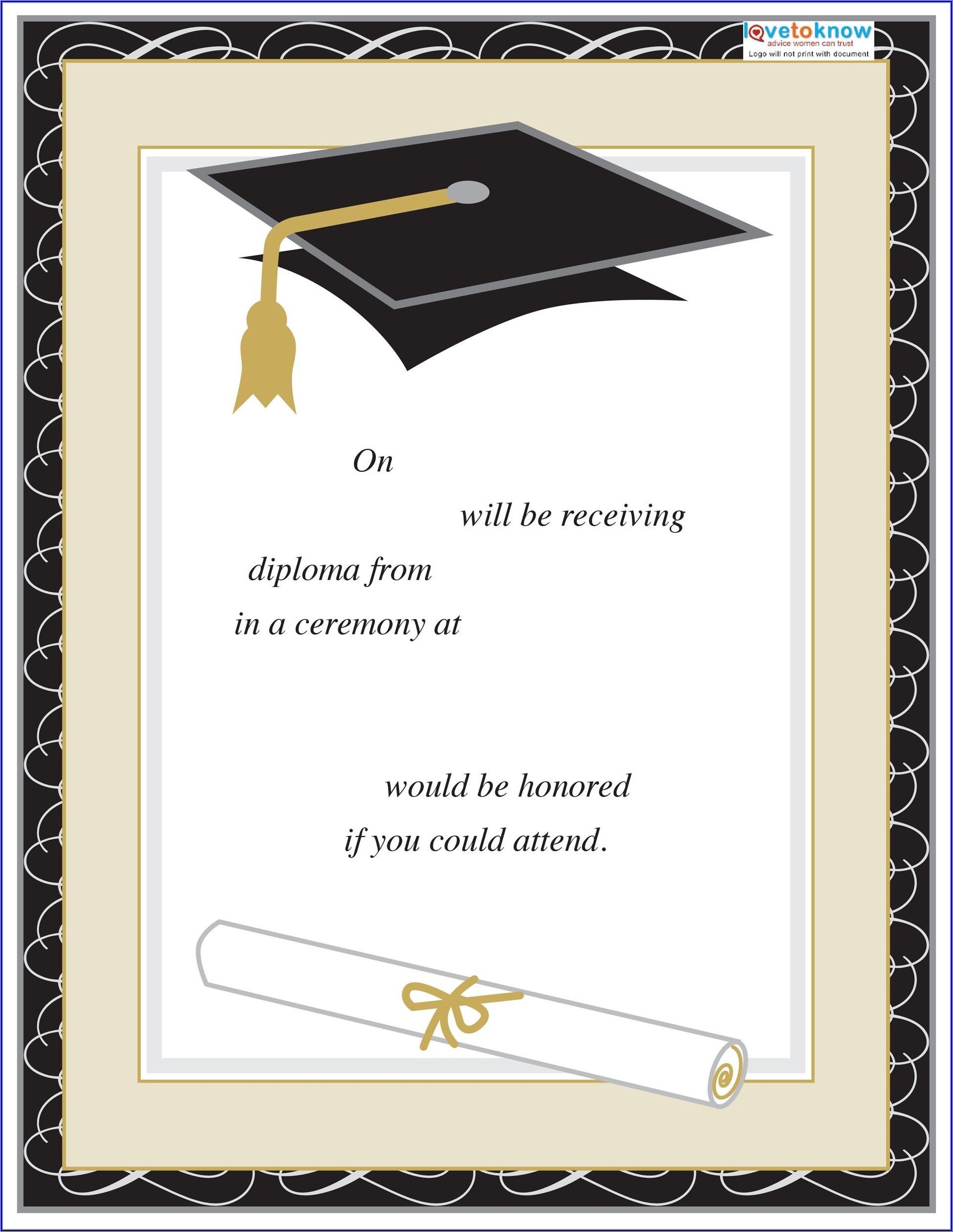 Template For Preschool Graduation Invitation