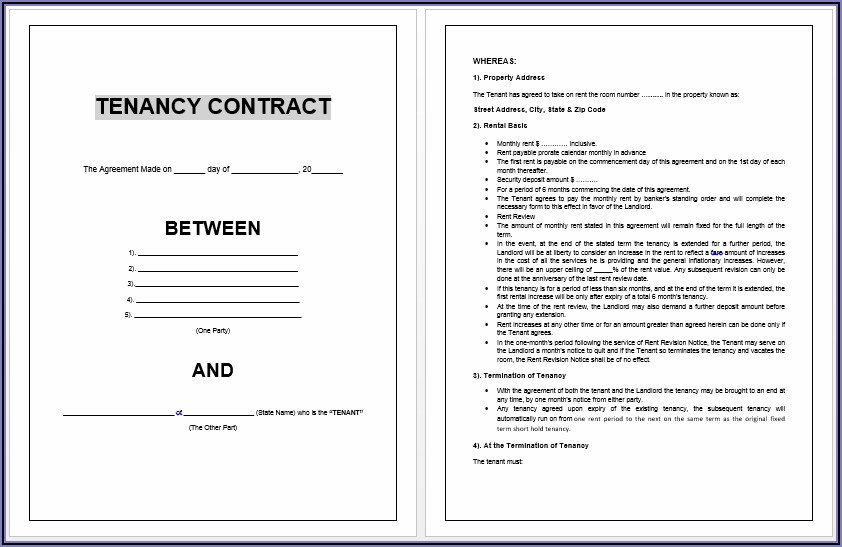 Tenant Agreement Form Free