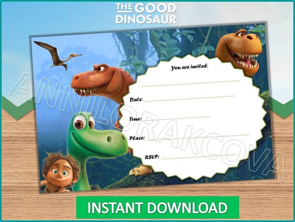 The Good Dinosaur Invitation Template