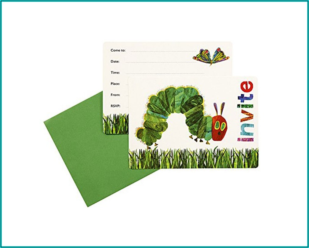 The Very Hungry Caterpillar Invitation Card