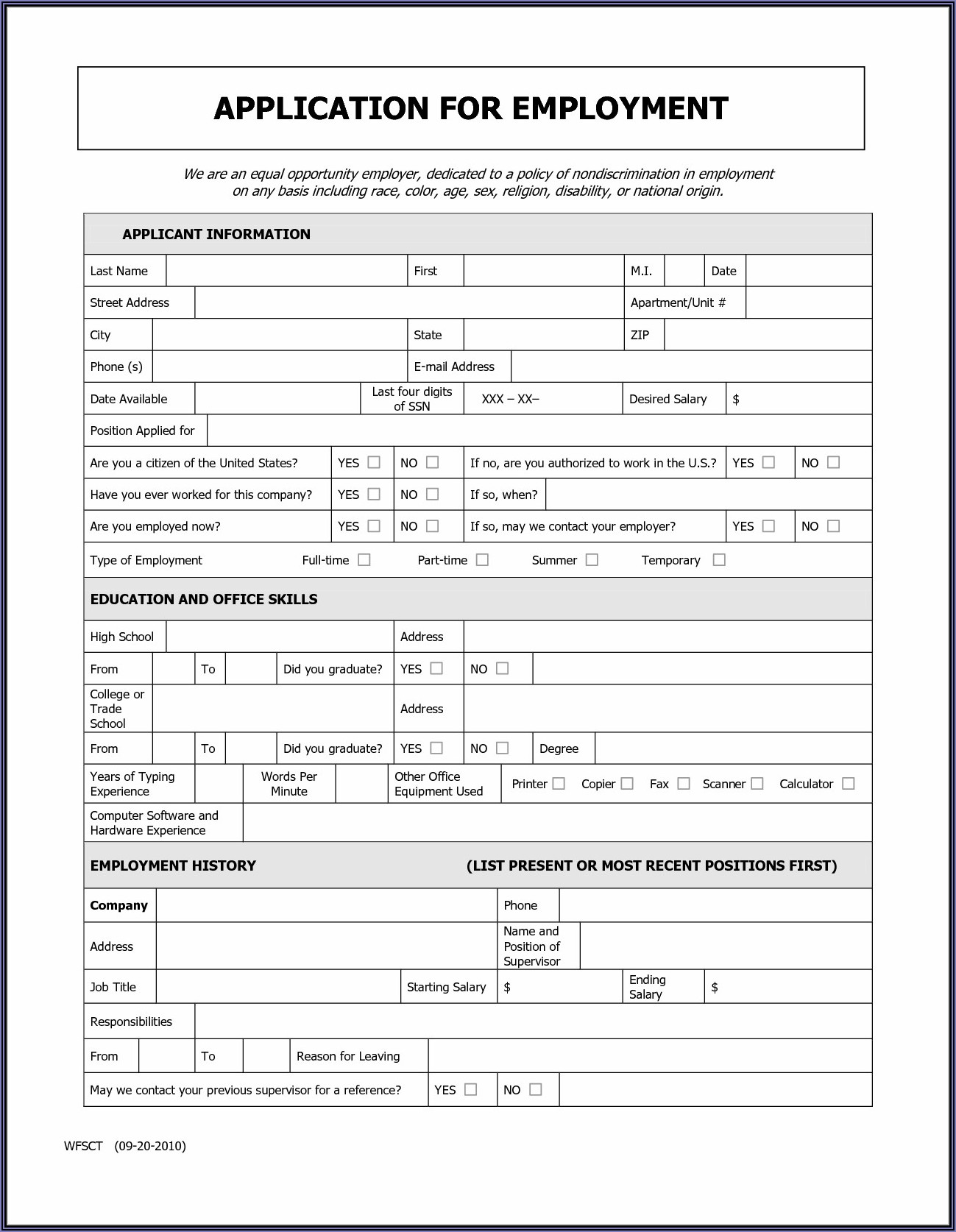 Usps Employment Application Form