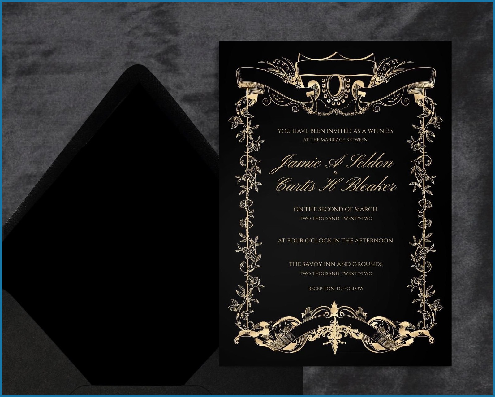 Wedding Invitation Templates Black And Gold