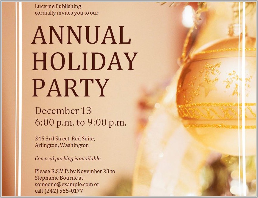 Work Holiday Party Flyer Template