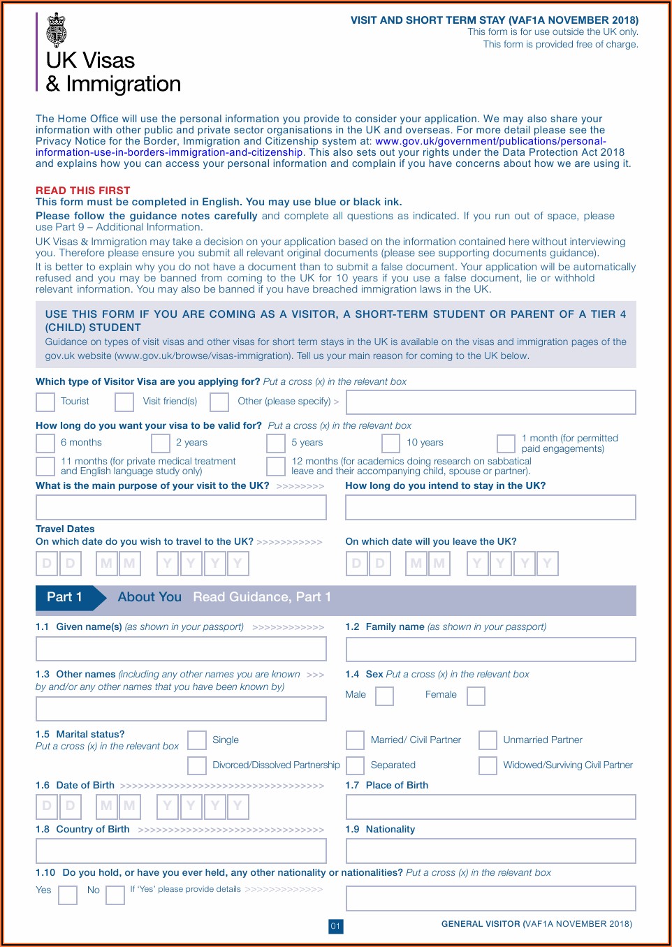 Www Uk Visit Visa Application Form