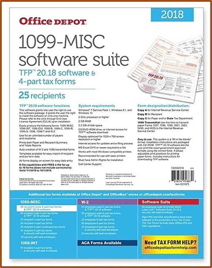 1099 Misc Laser Tax Forms With Software