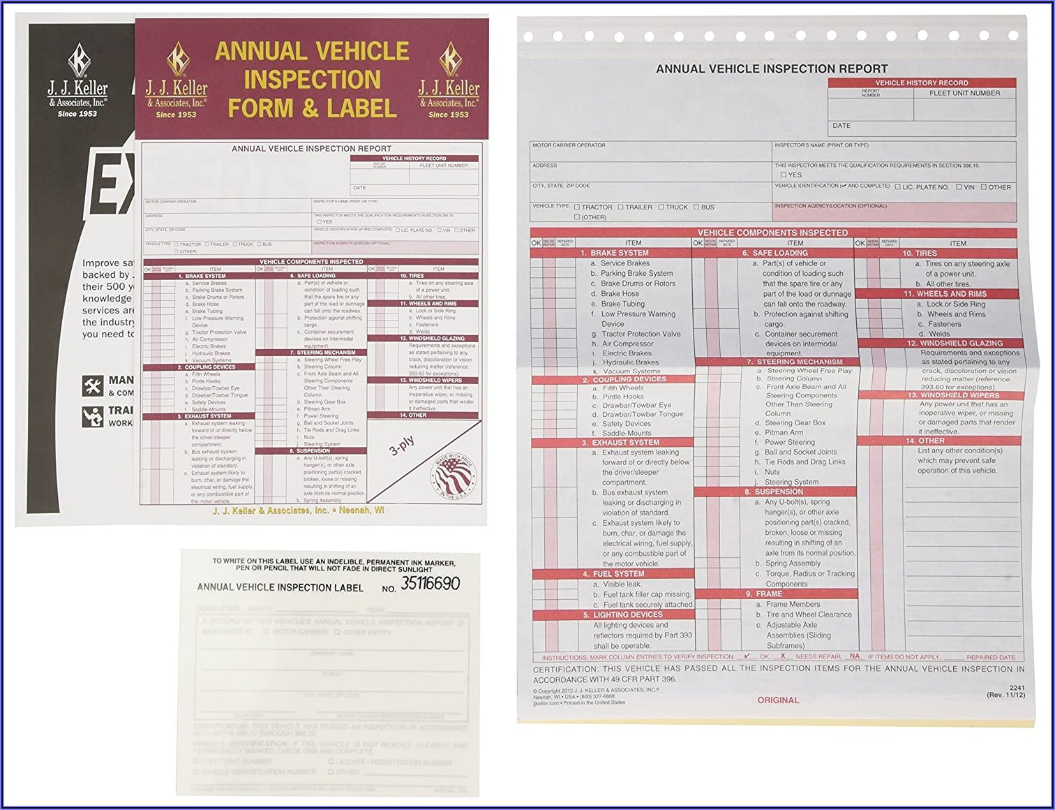 Annual Vehicle Inspection Report Forms