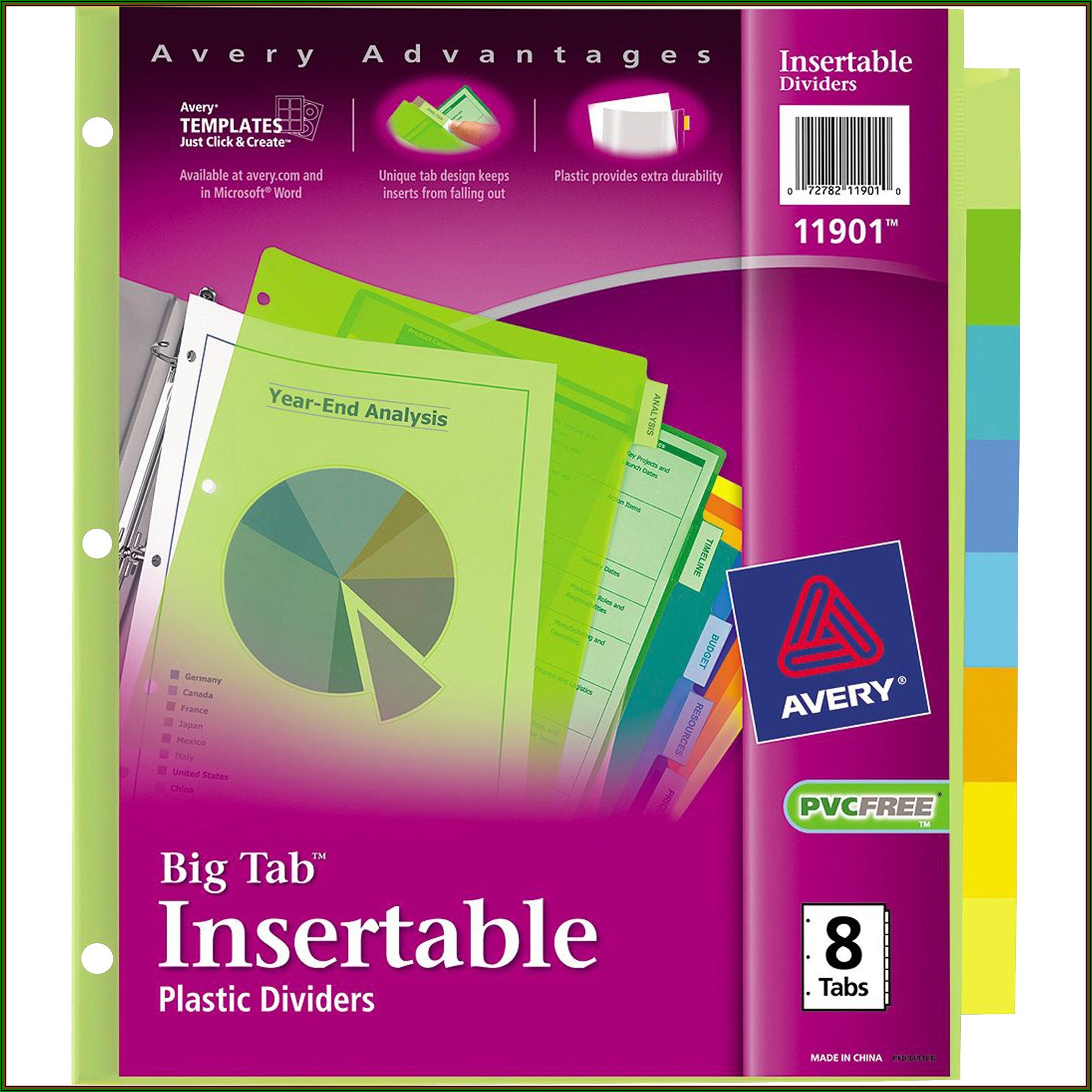 Avery 8 Tab Clear Label Dividers Template Word