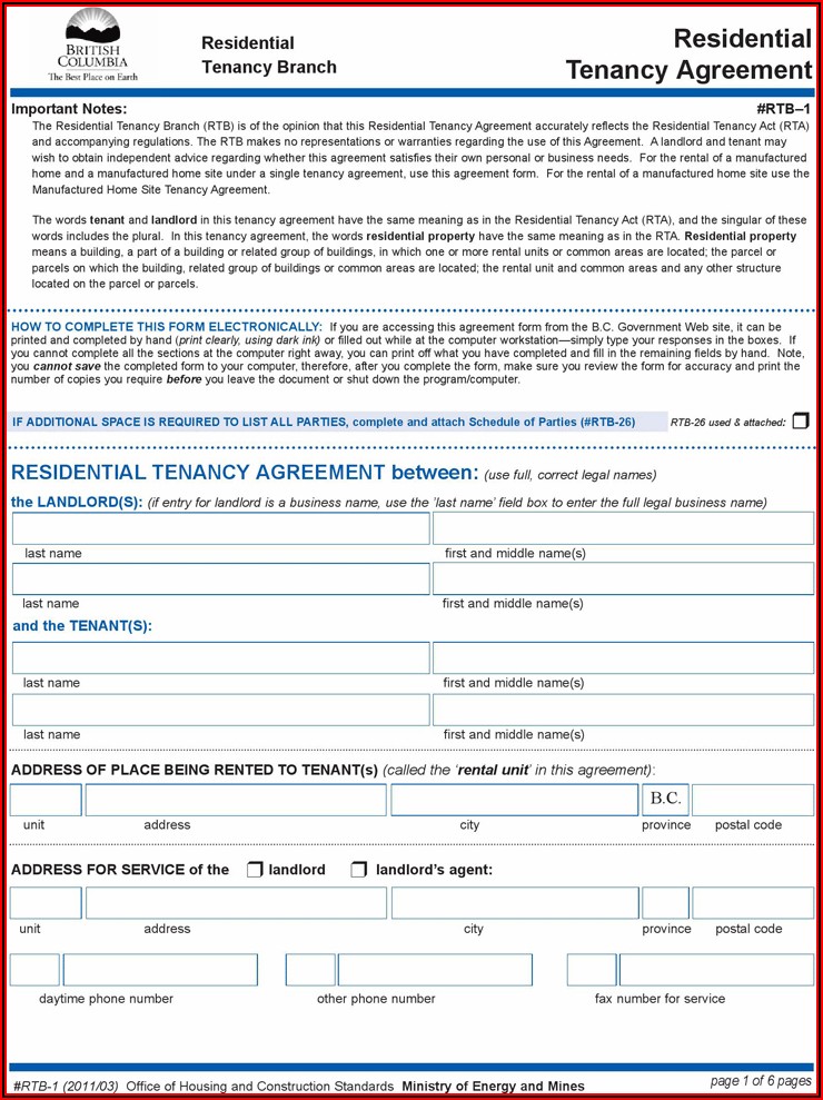 Bc Housing Rental Application Form