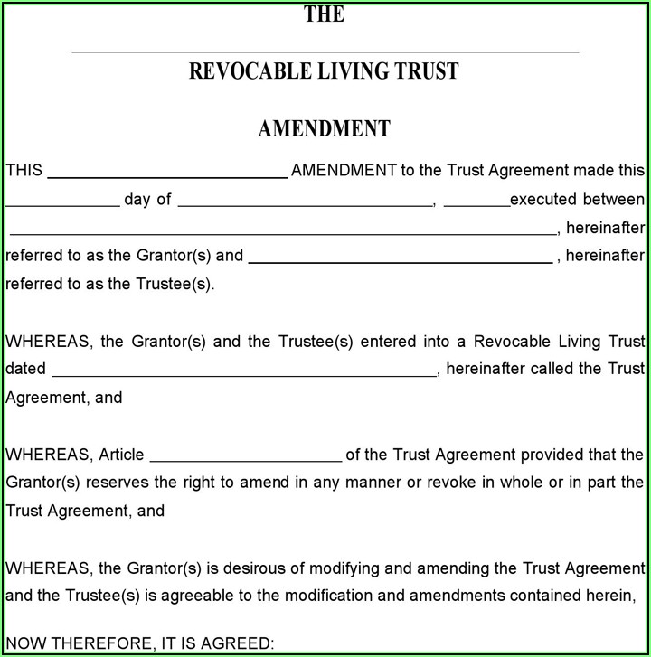 California Living Trust Amendment Form Pdf