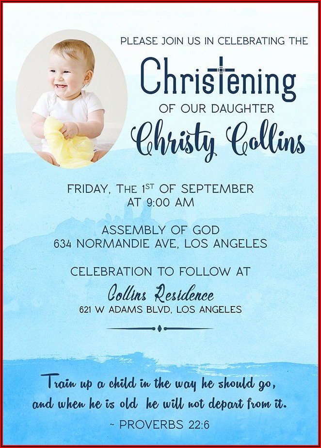 Child Christening Invitation Template