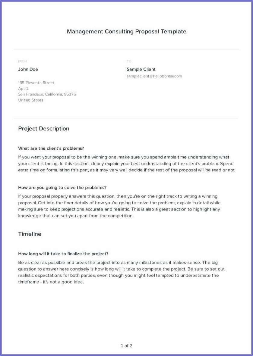 Consulting Proposal Template Free Download