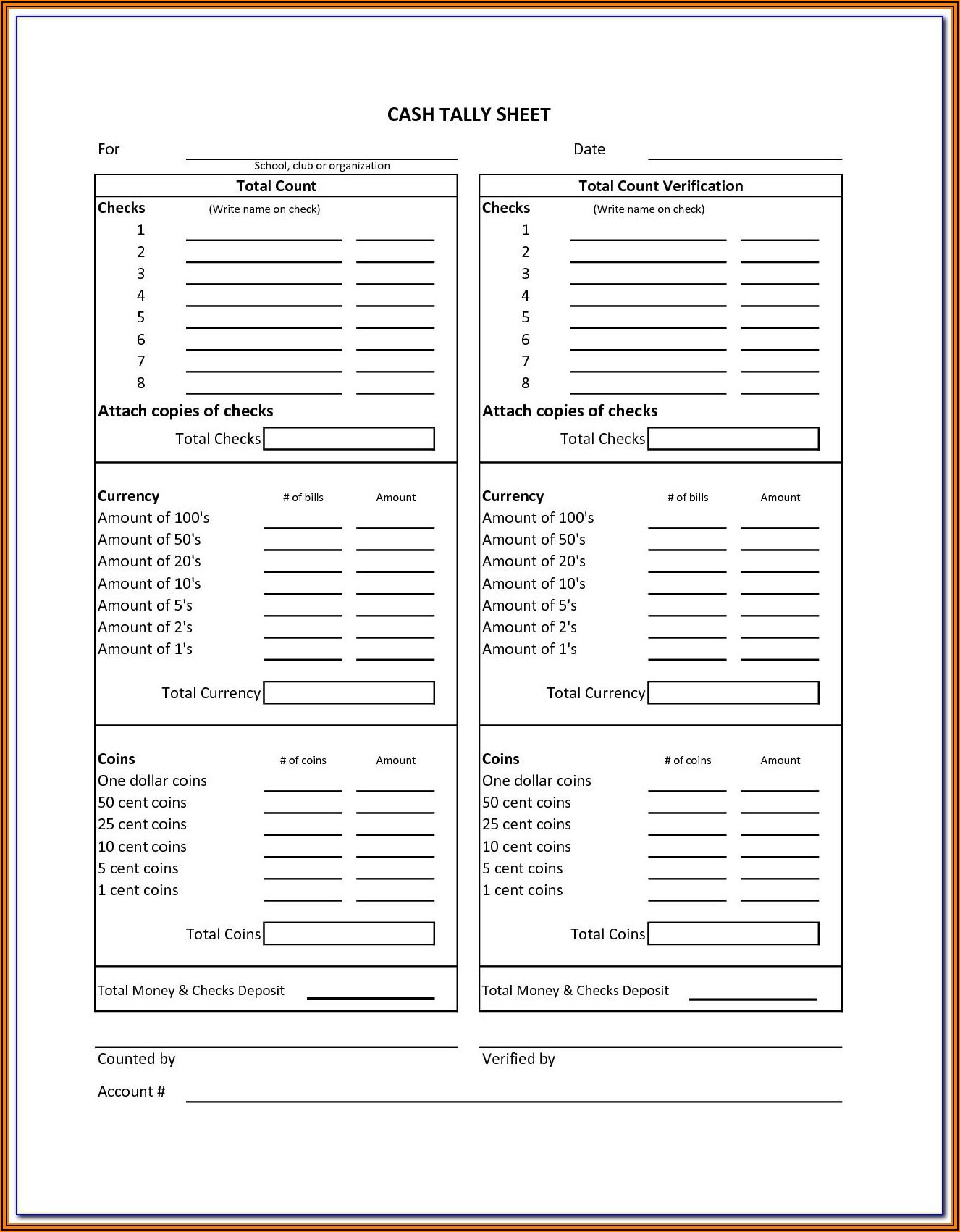 Daily Cash Drawer Reconciliation Form