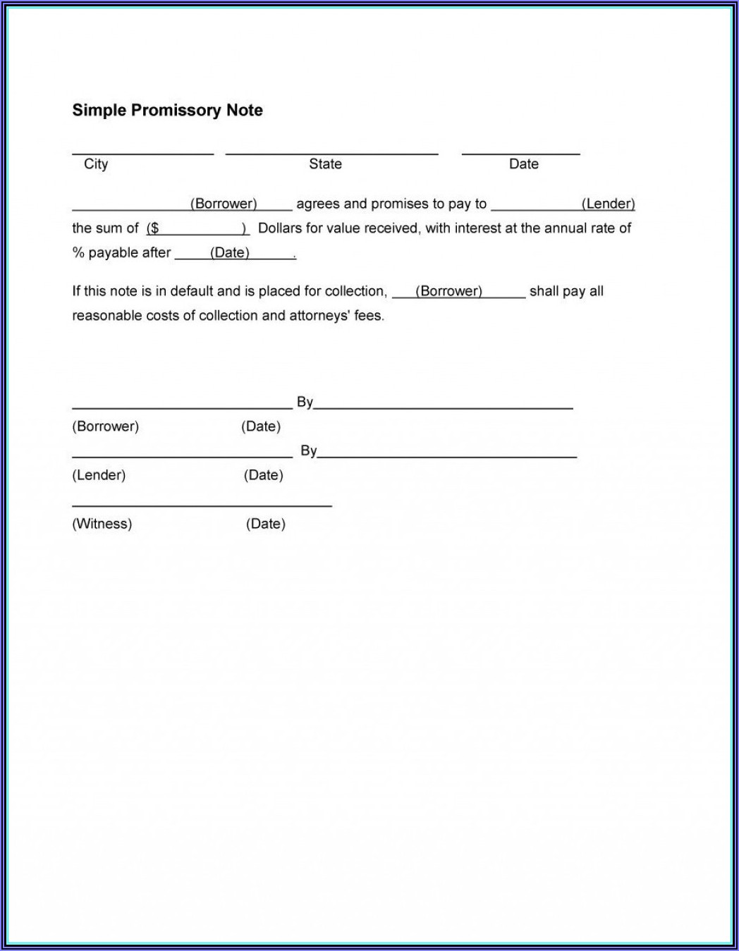 Demand Promissory Note Format In Word