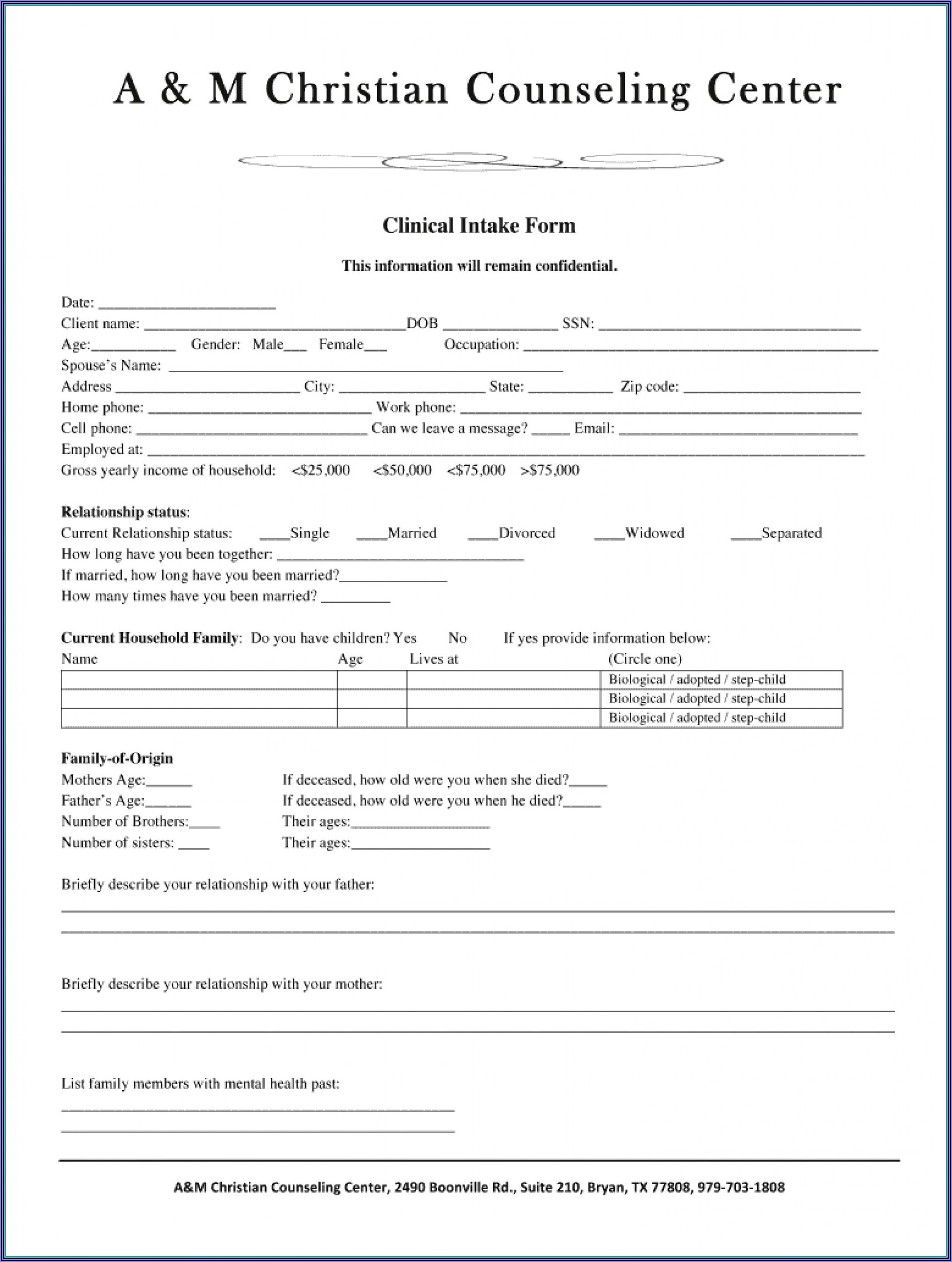 Divorce Client Intake Form