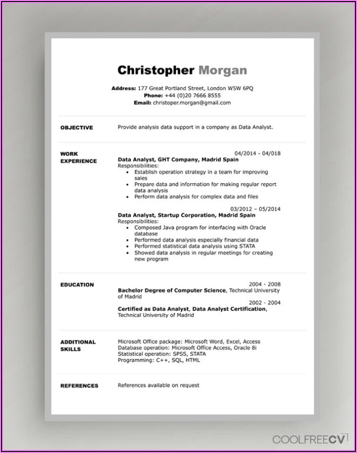 Downloadable Resumes Templates For Word