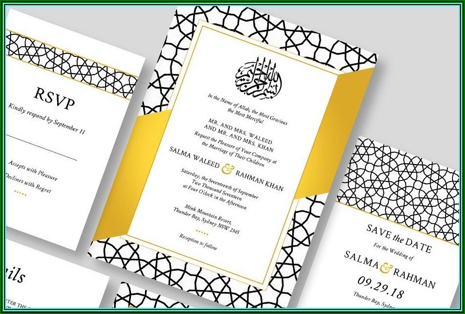 Editable Islamic Wedding Invitation Templates Free Download