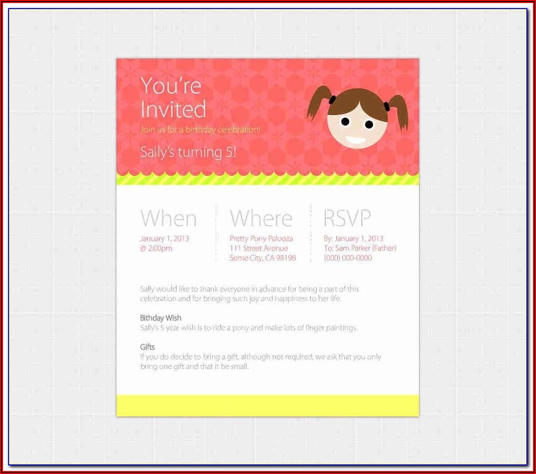 Free Email Invitation Templates For Word