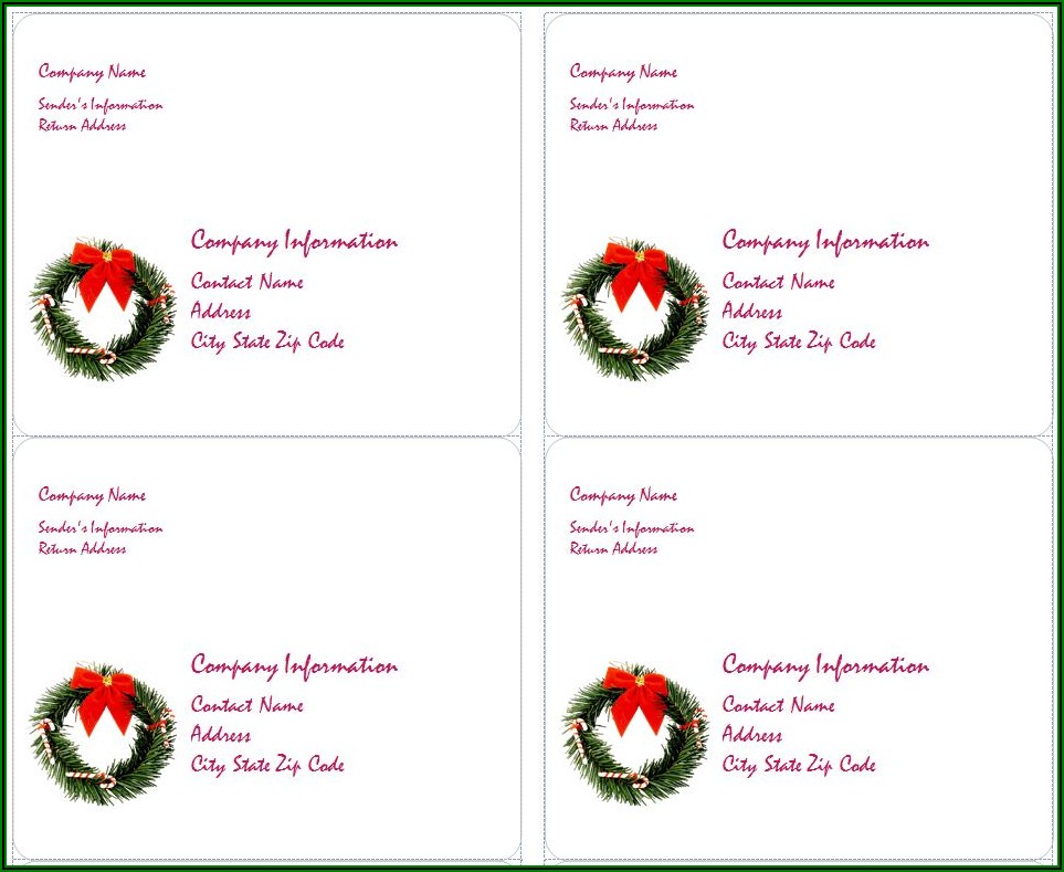 Free Holiday Address Labels Templates