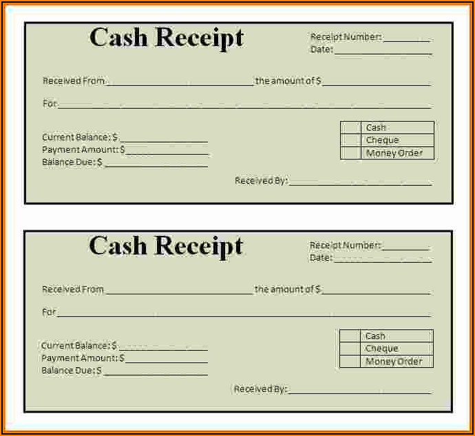 Free Simple Cash Receipt Form