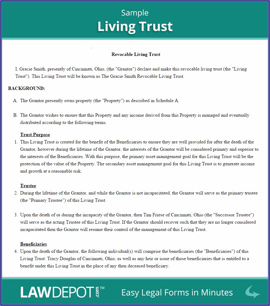 Free Simple Irrevocable Trust Form