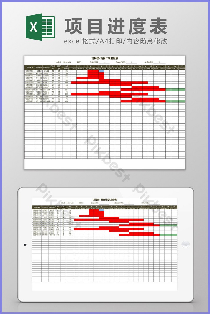 Gantt Schedule Excel Template
