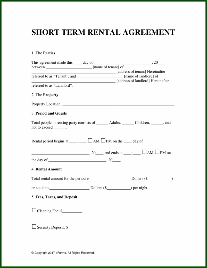 Holiday Home Rental Contract Template