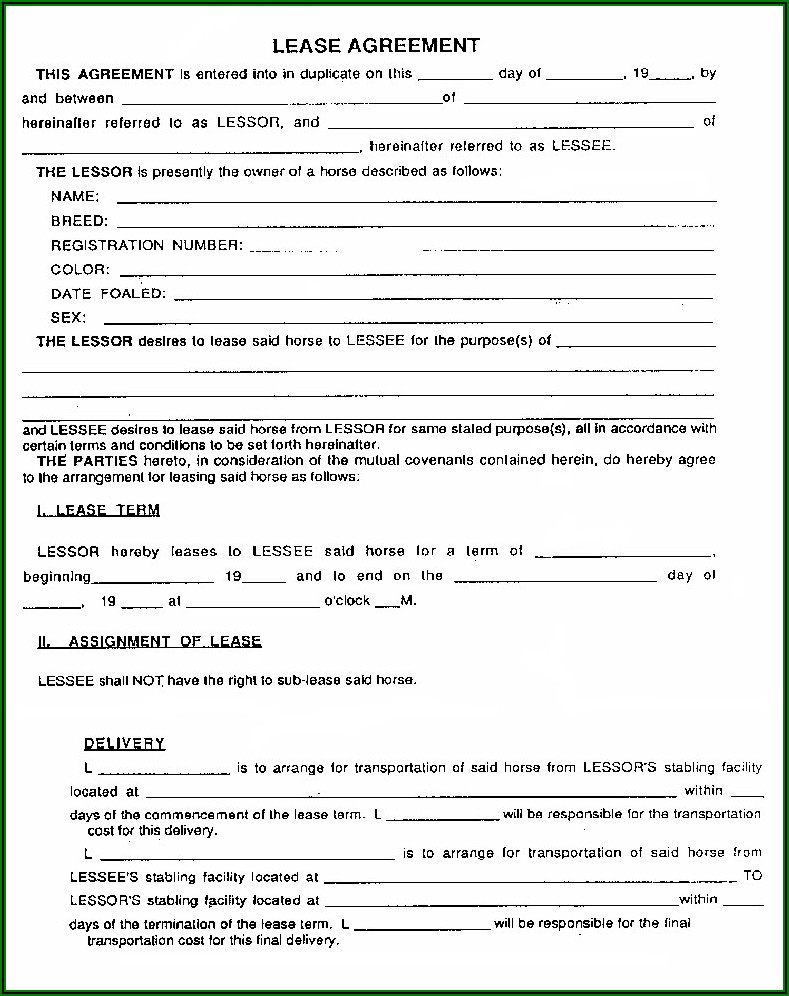 Home Rent Contract Forms