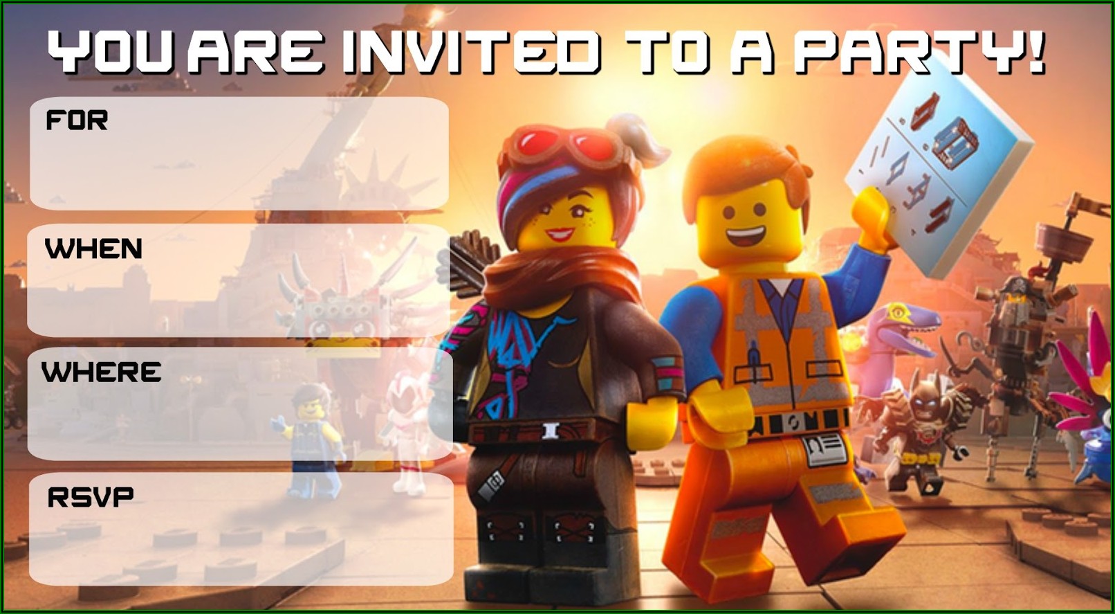 Lego Movie Birthday Invitations Templates Free