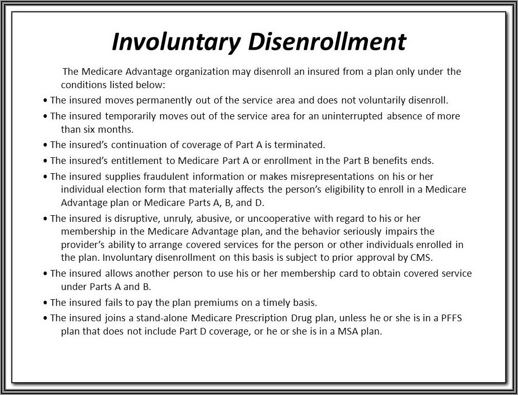 Medicare Disenrollment Form