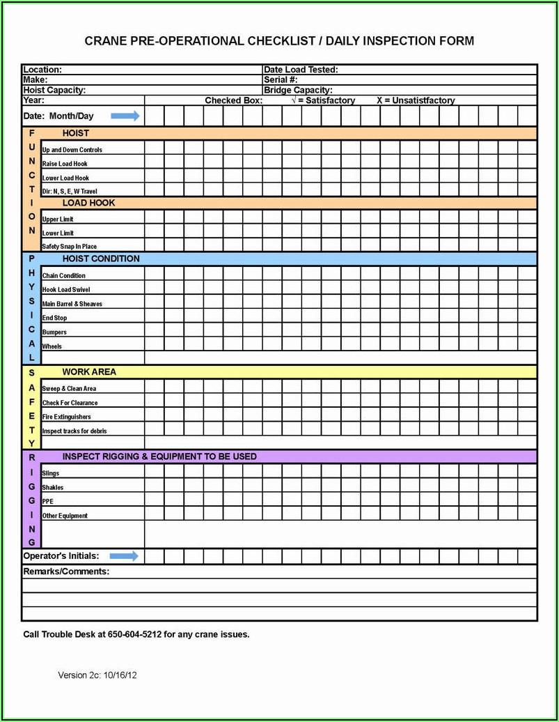 Monthly Fire Extinguisher Inspection Checklist Template