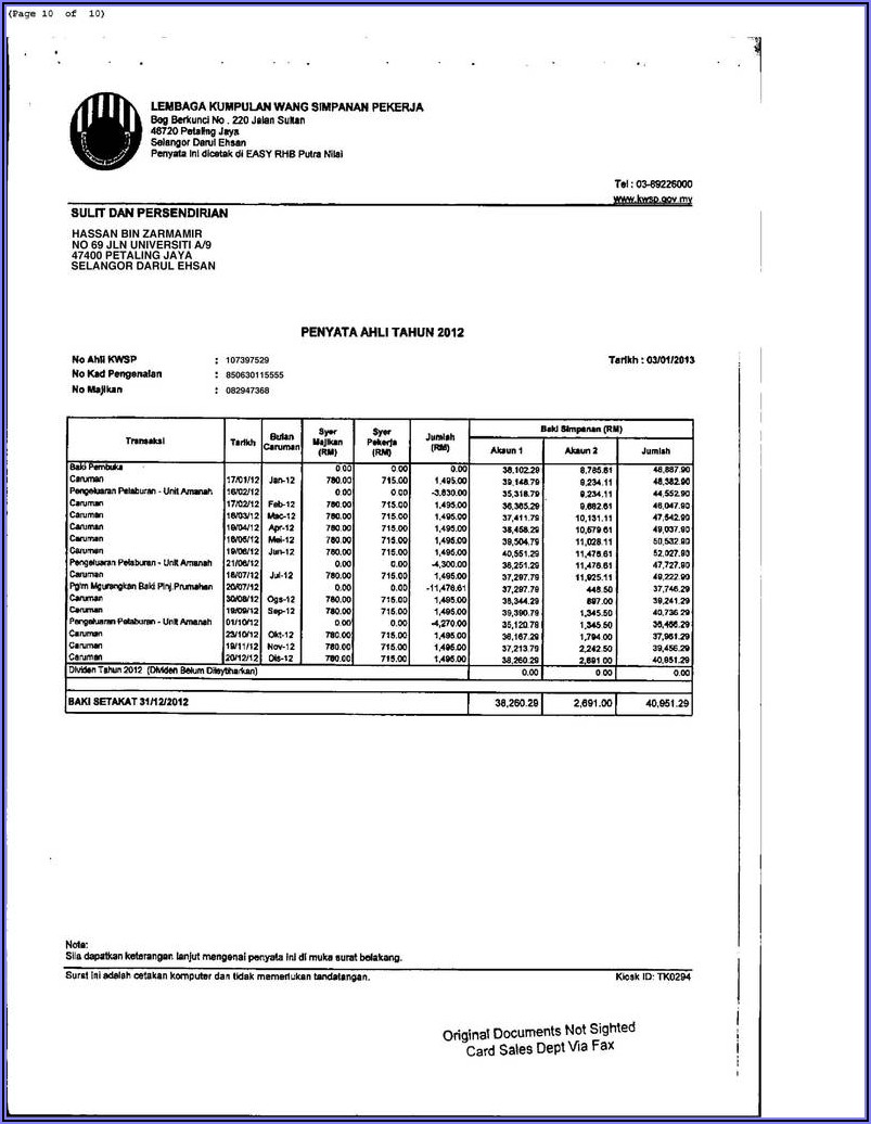 Mortgage Payoff Statement Template