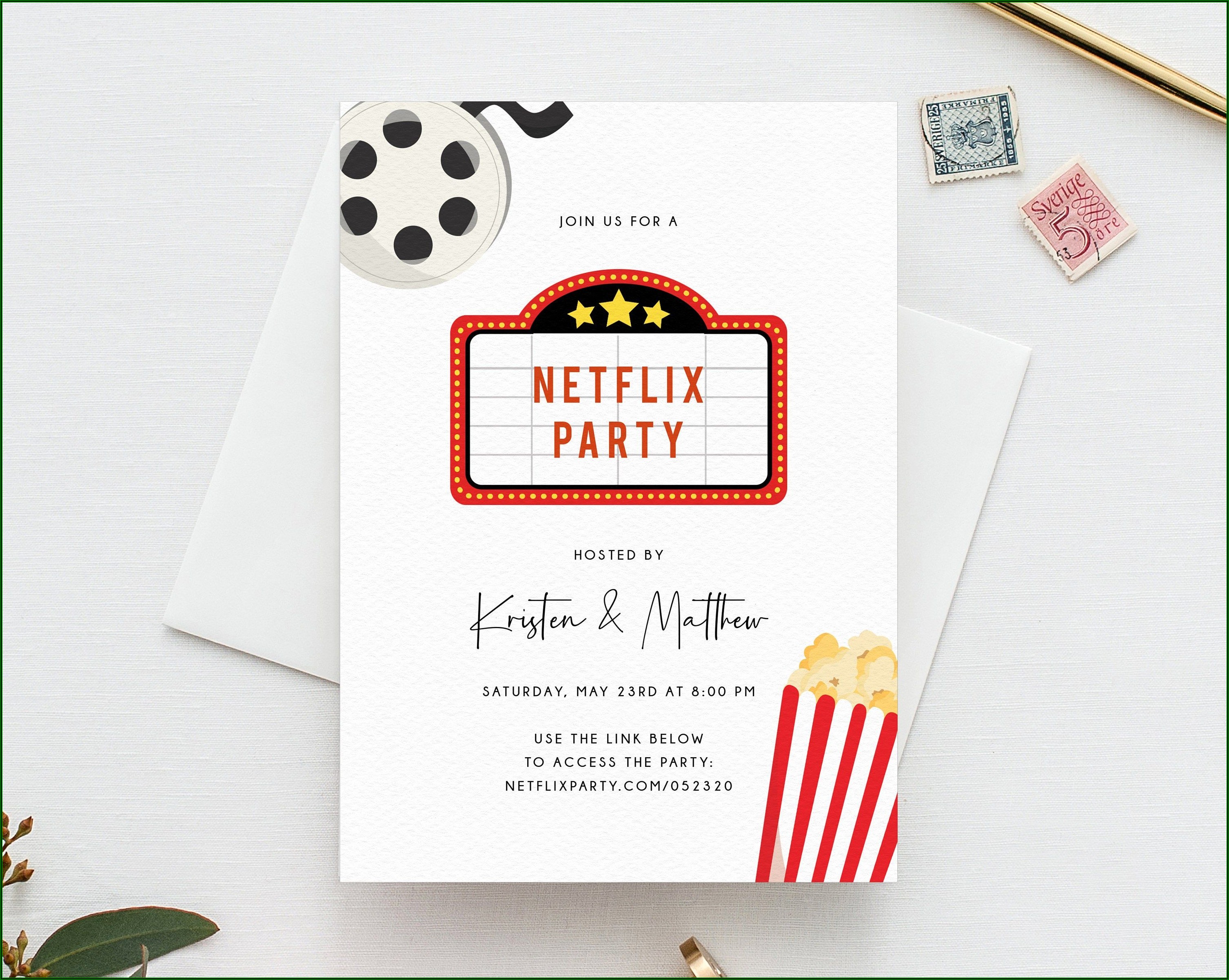 Movie Birthday Party Invitation Template