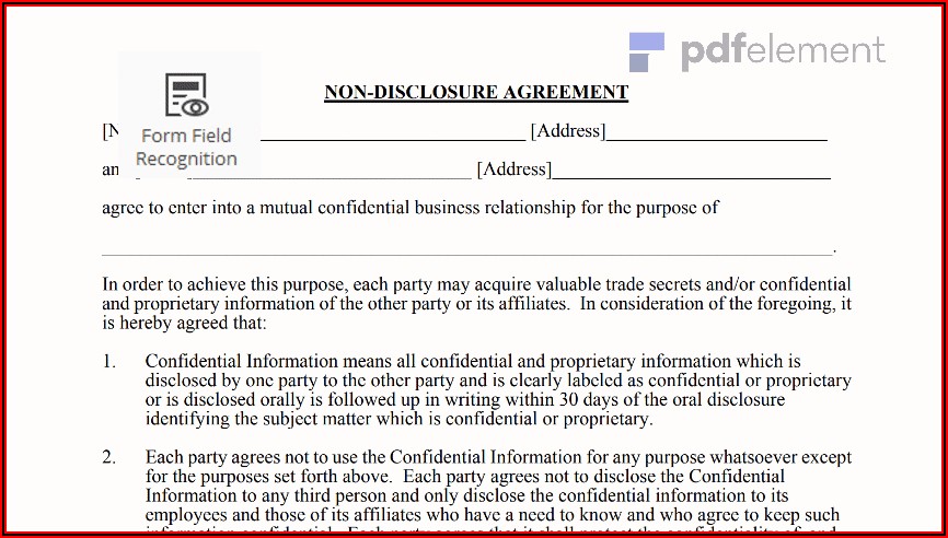 Ncnd Agreement Sample Pdf