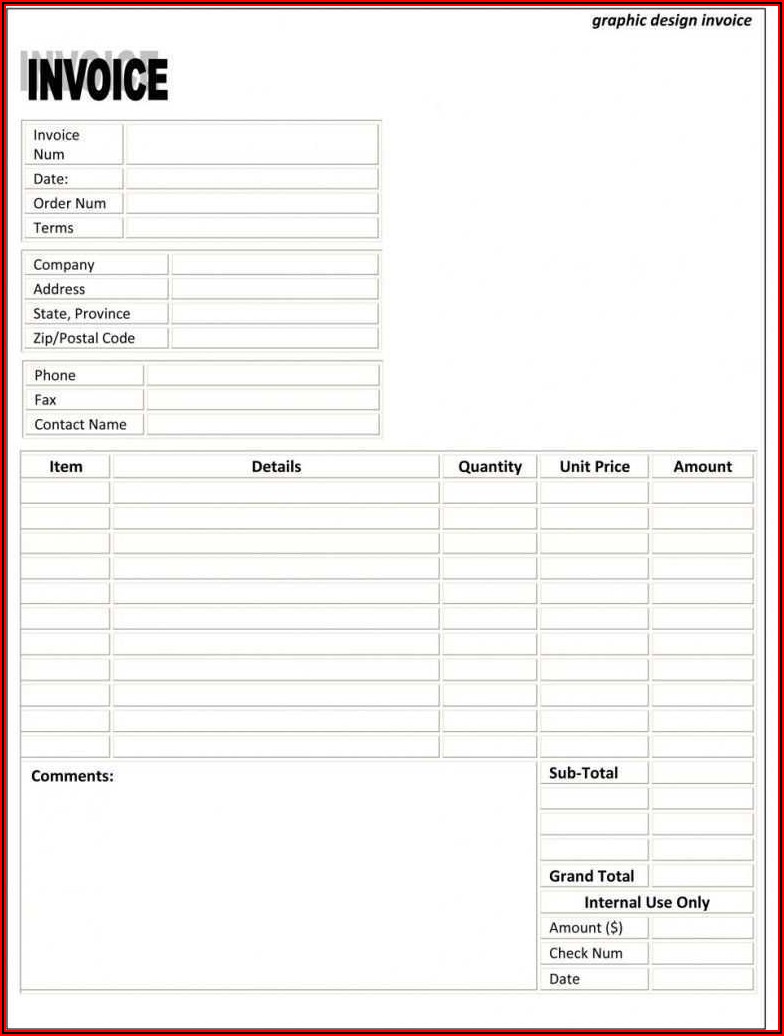 Printable Invoice Template Free Download