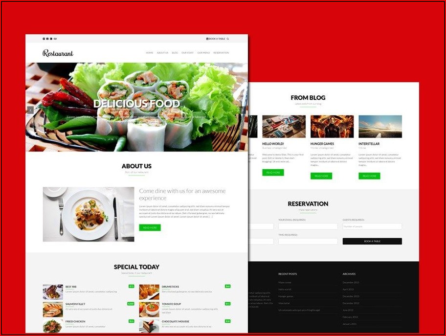 Responsive Restaurant Website Templates Free Download Html With Css