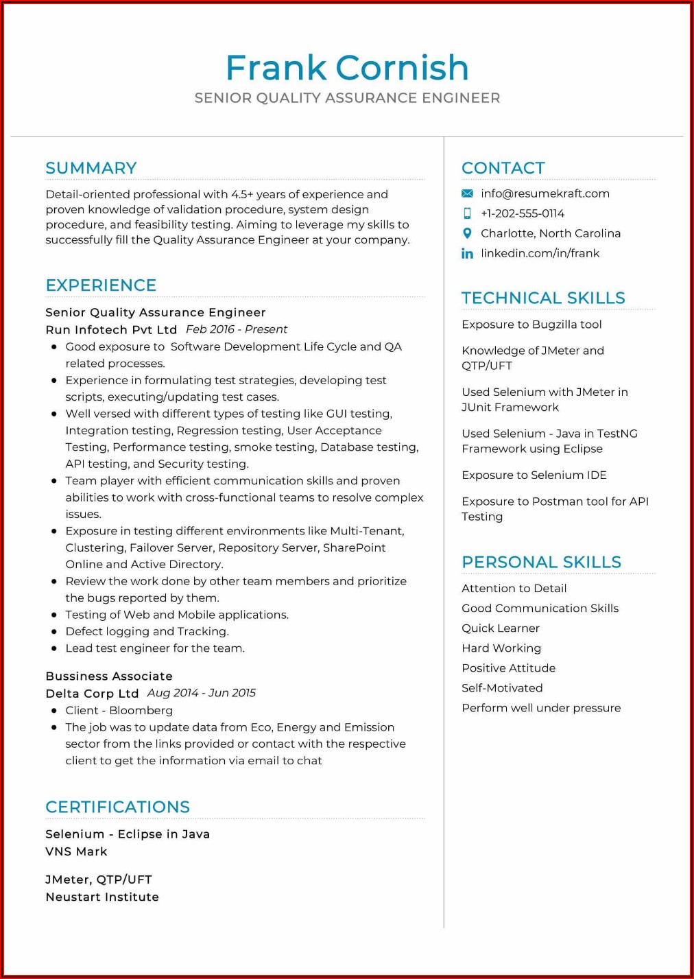 Resume Samples For Teaching Job