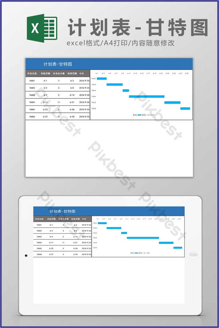 Schedule Gantt Chart Excel Template