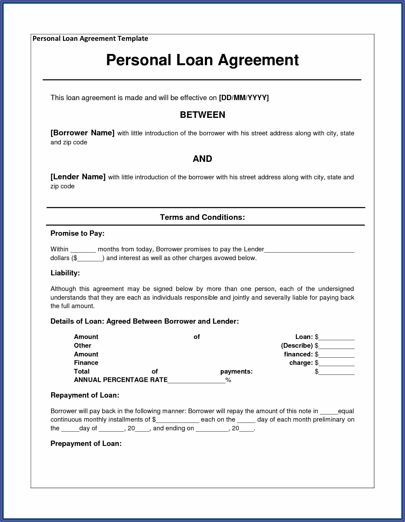 Shareholders Agreement Short Form