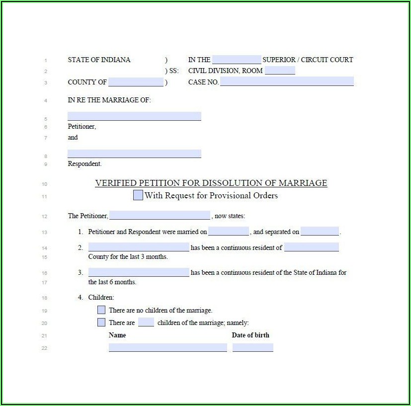 State Of Indiana Legal Separation Forms