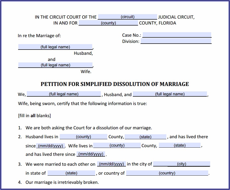 Volusia County Divorce Forms