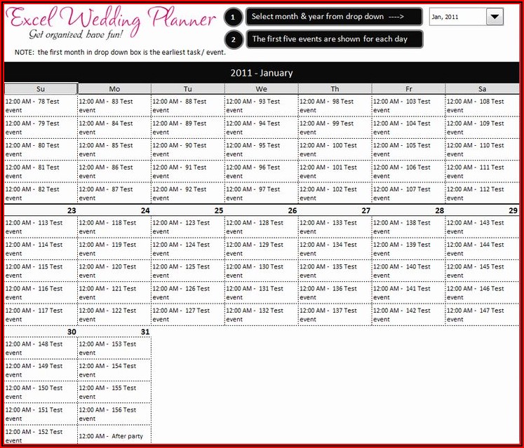 Wedding Planner Template Excel Free